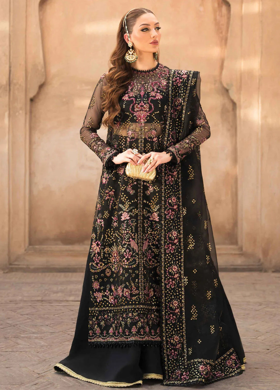 Pehli Nazar by Ayzel Embroidered Organza Suit Unstitched 3 Piece AAF24P D-02 Nazneen - Festive Collection