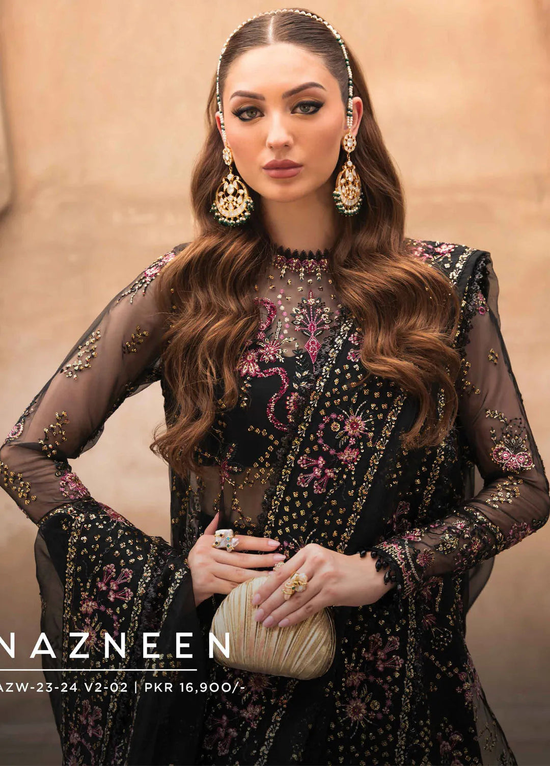 Pehli Nazar by Ayzel Embroidered Organza Suit Unstitched 3 Piece AAF24P D-02 Nazneen - Festive Collection