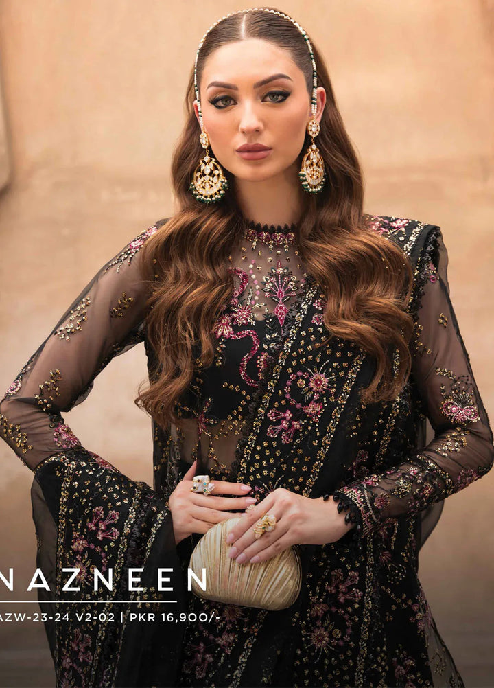 Pehli Nazar by Ayzel Embroidered Organza Suit Unstitched 3 Piece AAF24P D-02 Nazneen - Festive Collection