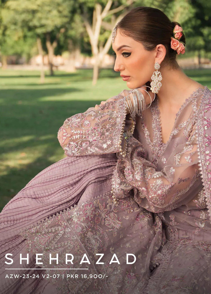 Pehli Nazar by Ayzel Embroidered Organza Suit Unstitched 3 Piece AAF24P D-07 Shehrazad - Festive Collection