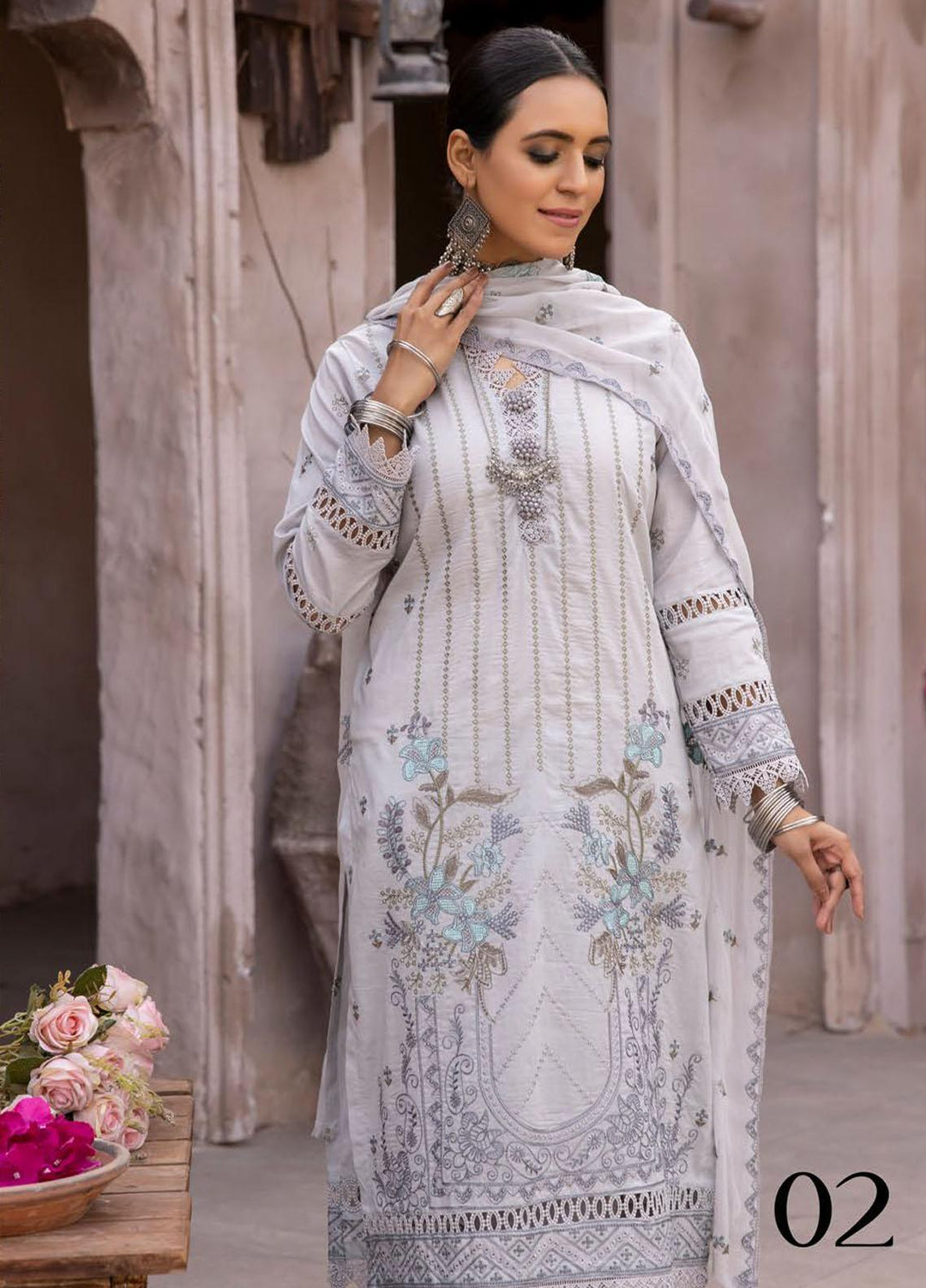 Pehnawa By Aalaya Embroidered Lawn Suits Unstitched 3 Piece ALY23P D-02 - Summer Collection