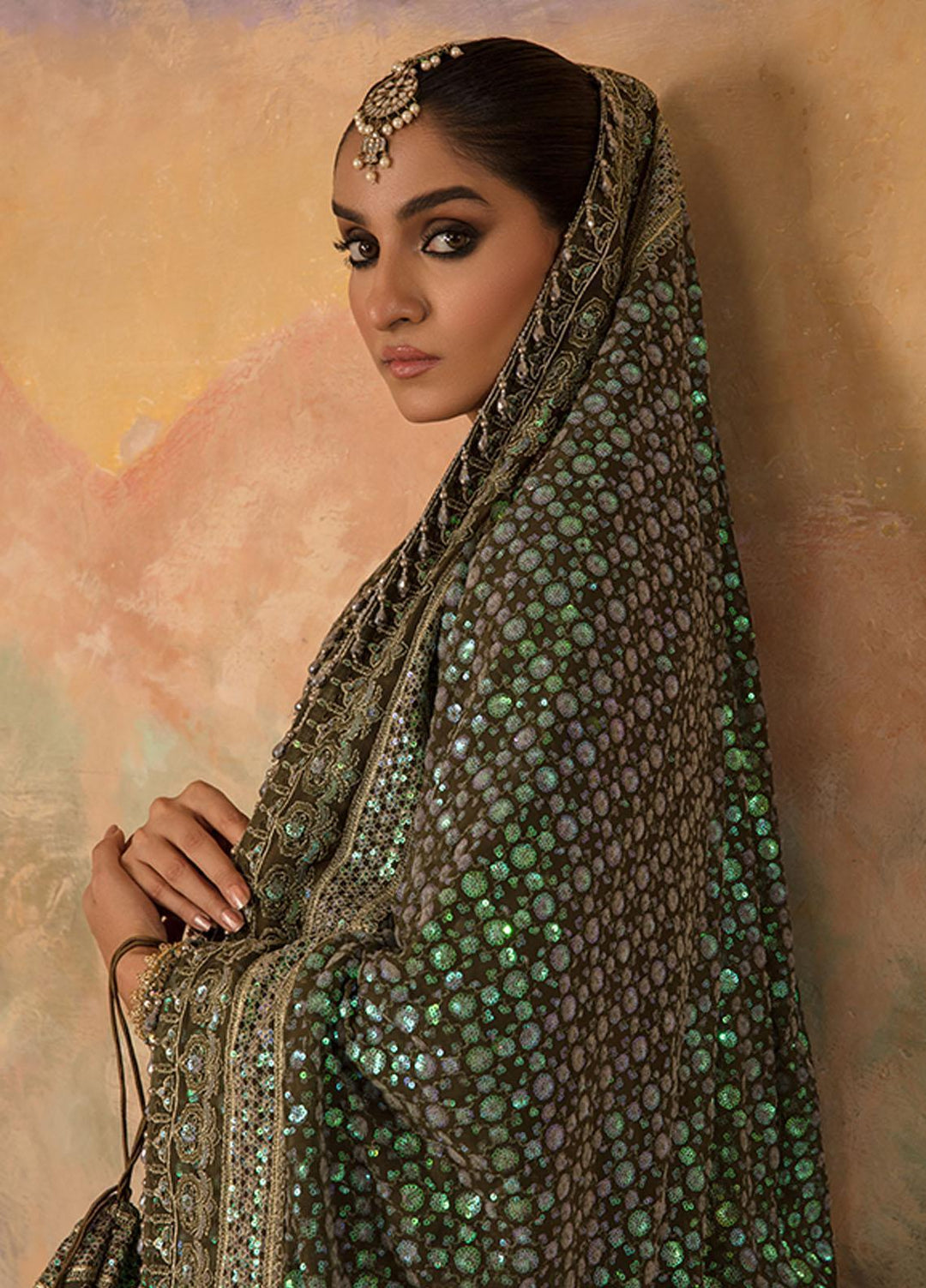 Saffron Pret Embroidered  3 Piece Suit 01 Cardinal Classic