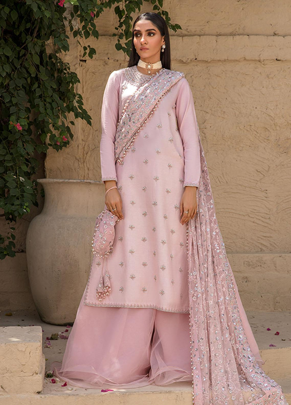 Saffron Pret Embroidered  3 Piece Suit 08 Sage Serenity
