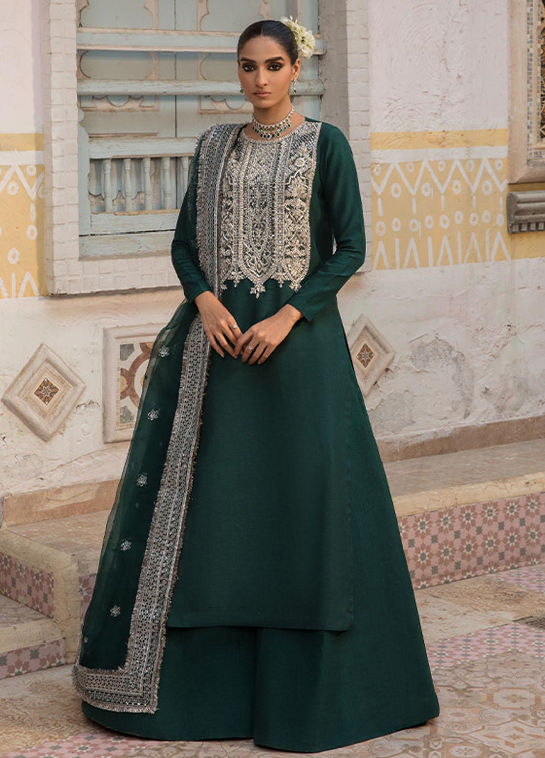 Saffron Pret Embroidered  3 Piece Suit 10 Vibrant Verdant