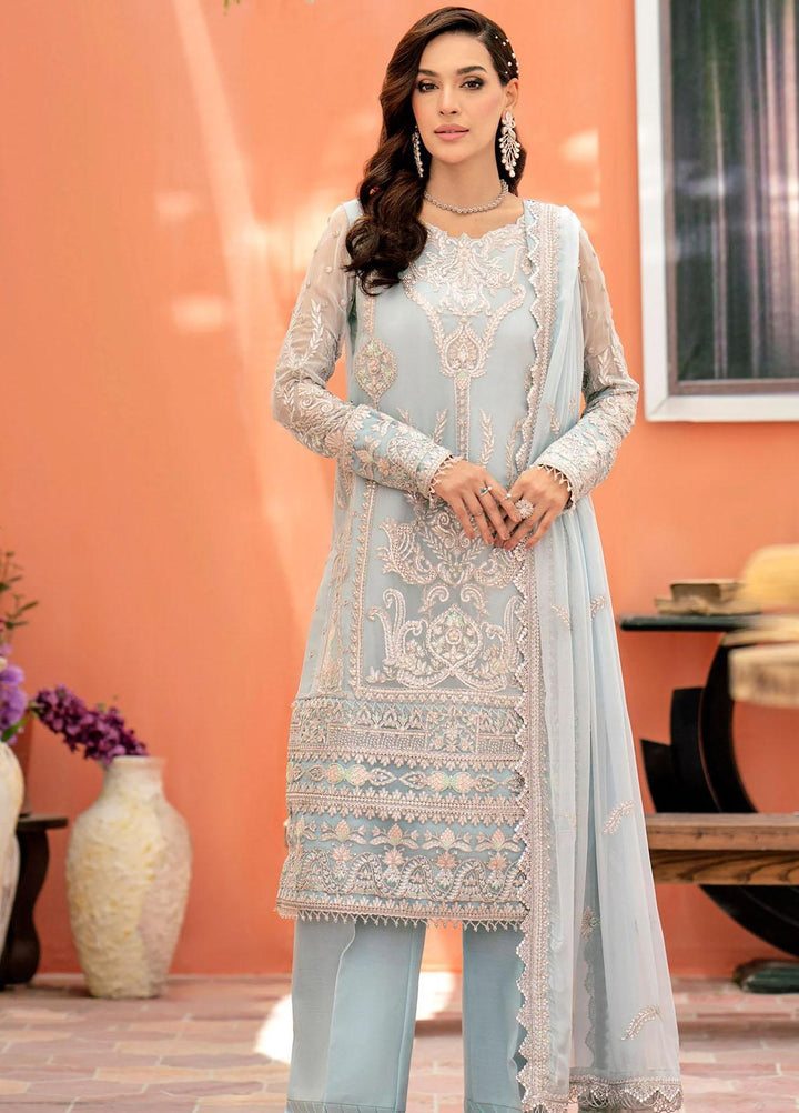 Peyam By Shamrock Premium Embroidered Chiffon Suits Unstitched 3 Piece SRK23P SFD-0092 Nurul - Formal Collection