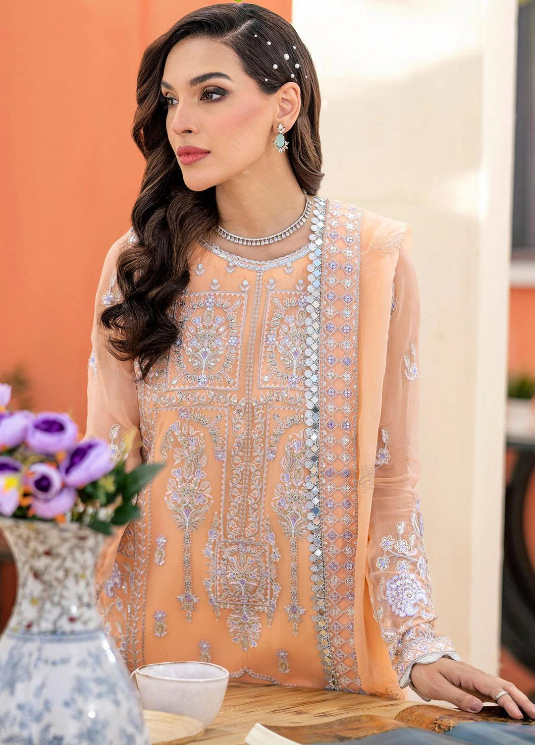 Peyam By Shamrock Premium Embroidered Chiffon Suits Unstitched 3 Piece SRK23P SFD-0094 Rahma - Formal Collection