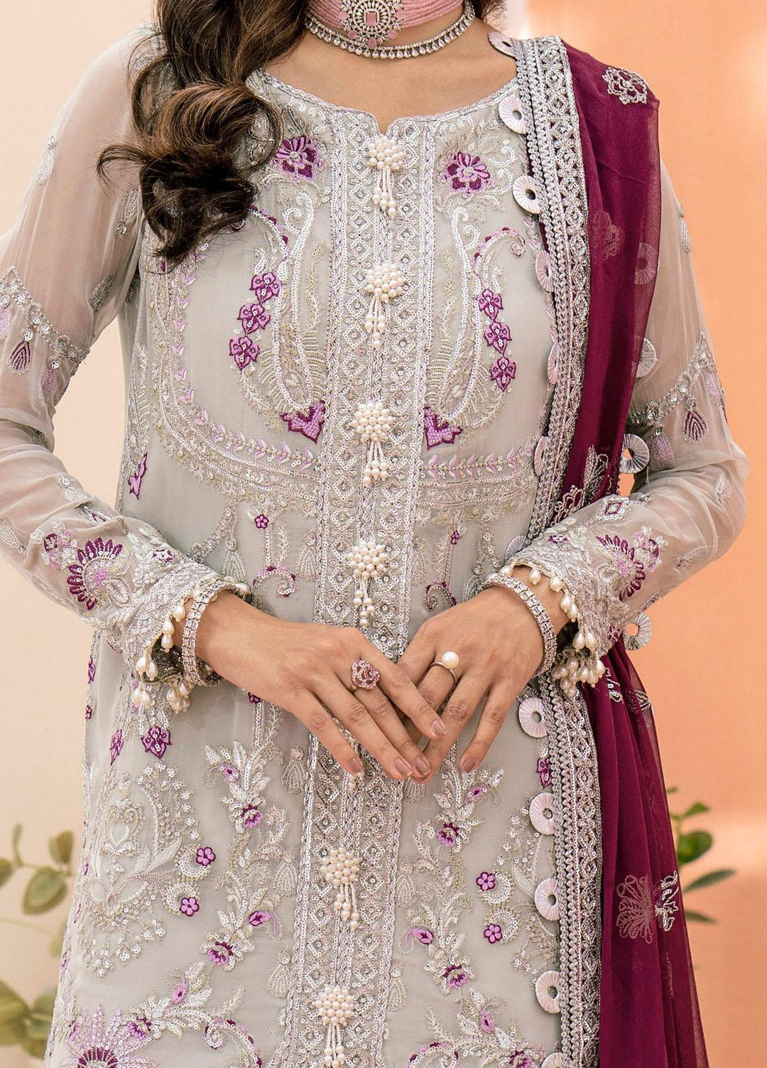 Peyam By Shamrock Premium Embroidered Chiffon Suits Unstitched 3 Piece SRK23P SFG-0013 Yusra - Formal Collection