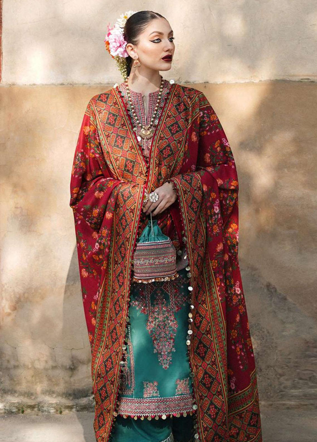 Phoolan Devi by Hussain Rehar Embroidered  Suits Unstitched 3 Piece HRR22PD Gulsan - Winter Collection