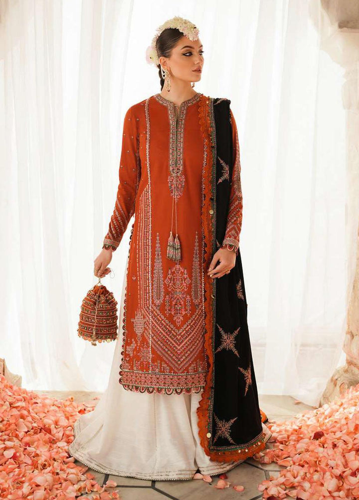 Phoolan Devi by Hussain Rehar Embroidered  Suits Unstitched 3 Piece HRR22PD Ladaan - Winter Collection