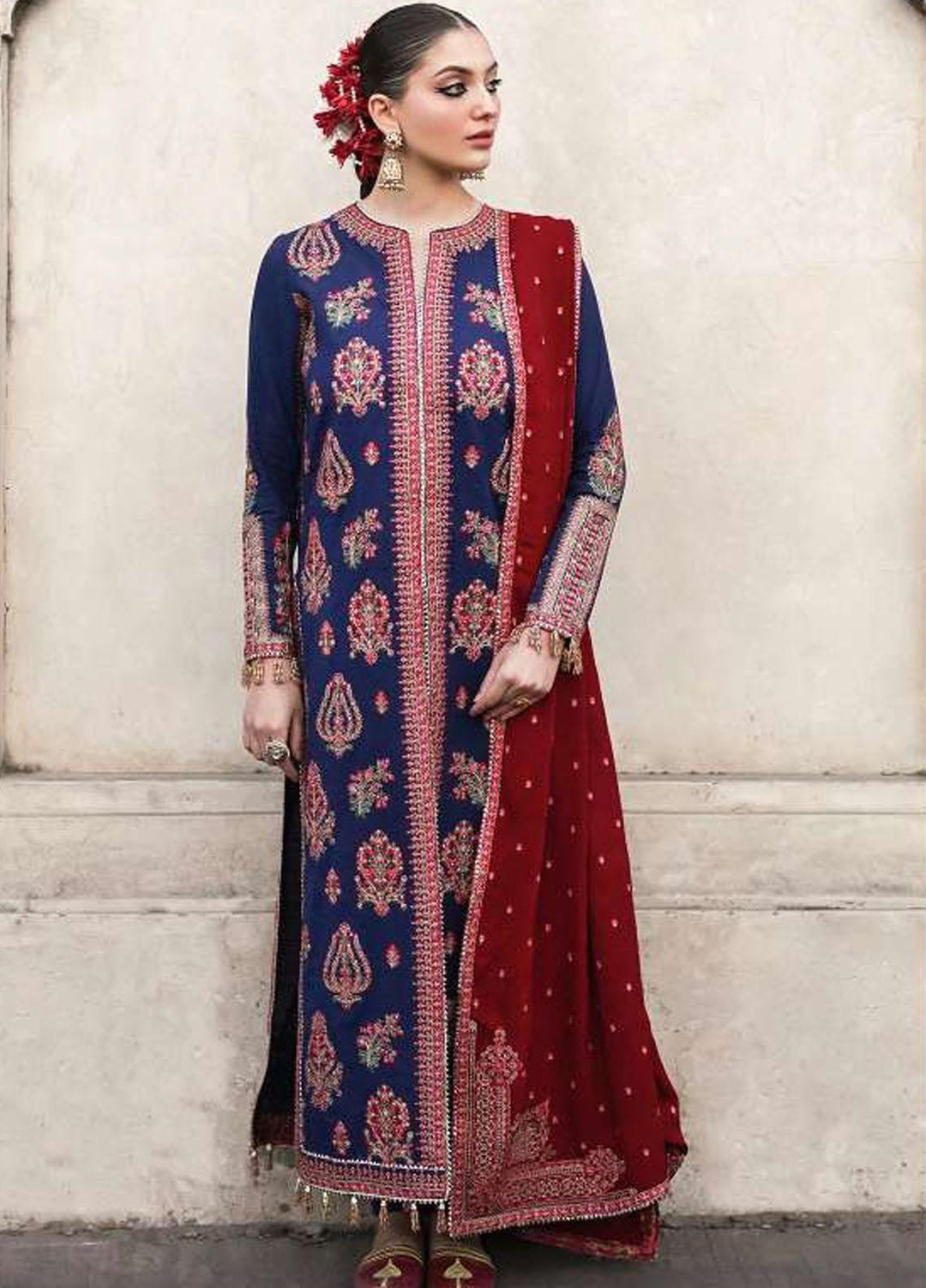 Phoolan Devi by Hussain Rehar Embroidered  Suits Unstitched 3 Piece HRR22PD Parul - Winter Collection