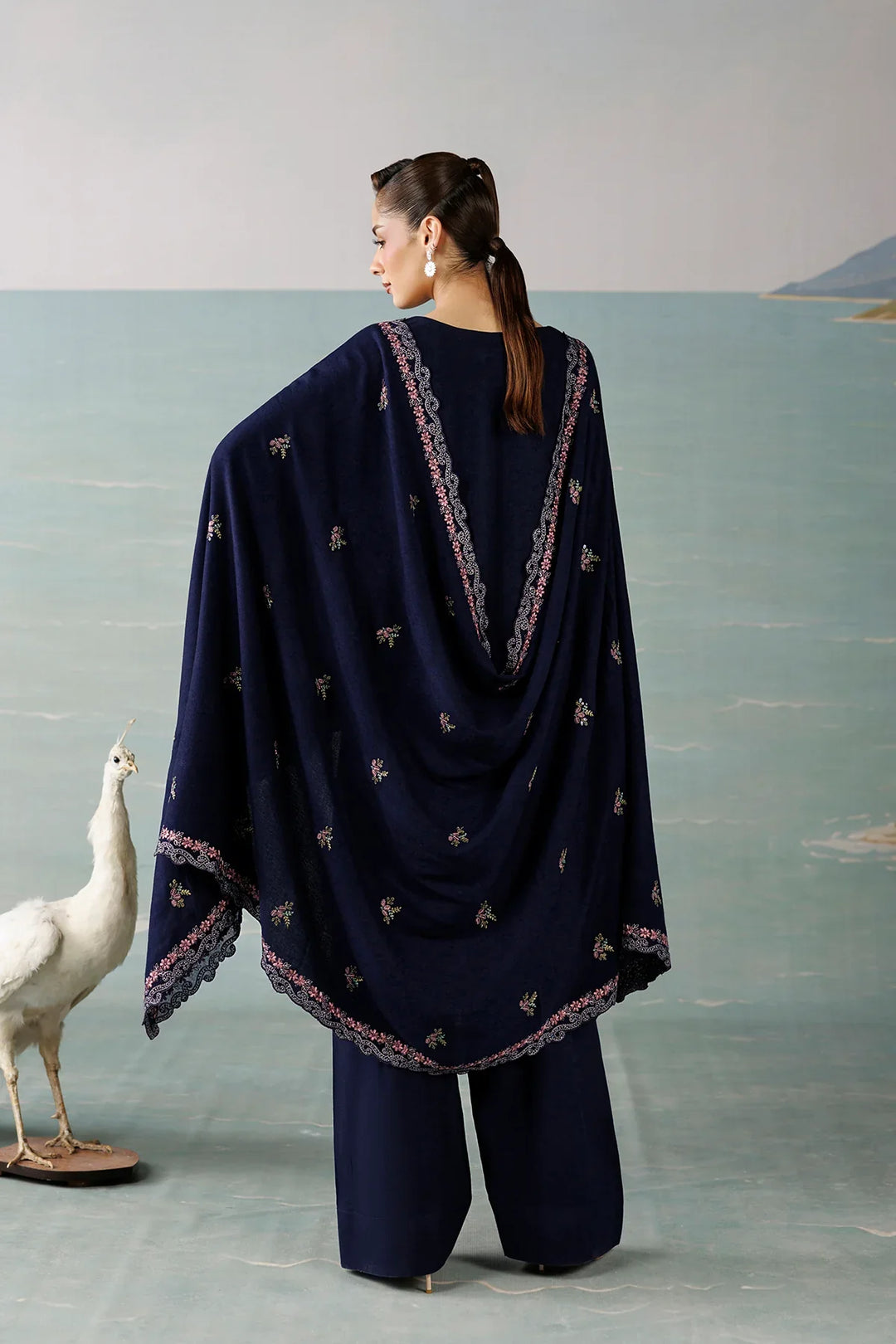 Miras by Daria Unstitched Embroidered Leather Peach 3 Piece Suit DN26UML DA-135 - Fextive Collection