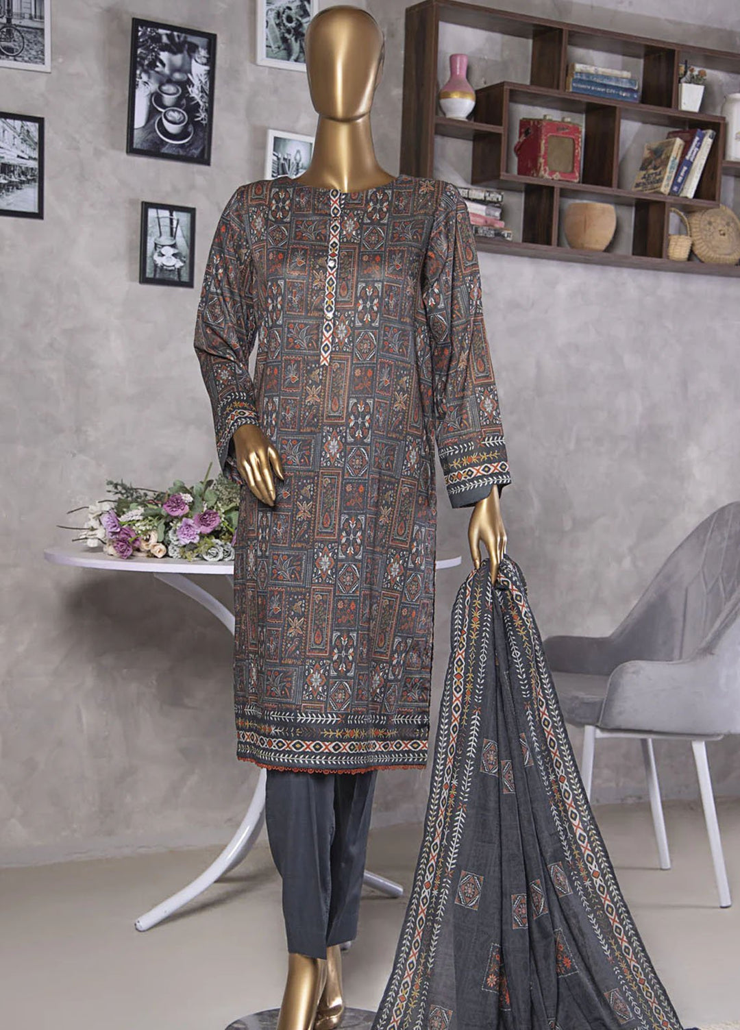 Platinuim Print by HZ Textiles Digital Printed Lawn Suits Unstitched 3 Piece HZ25PDP PPC-408 - Summer Collection