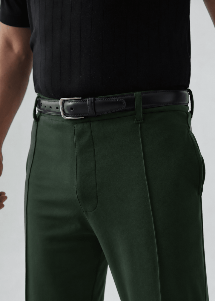 Zenetti Mens RTW Solids Cotton Trouser Forest Green WZ-010 - Casual Collection