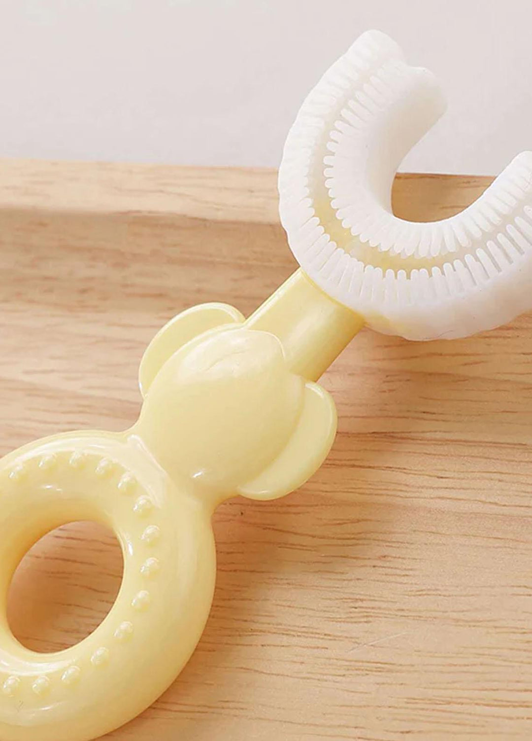 Plush Mink    Toothbrush U shaped Baby Toothbrush- Yellow - Baby Product