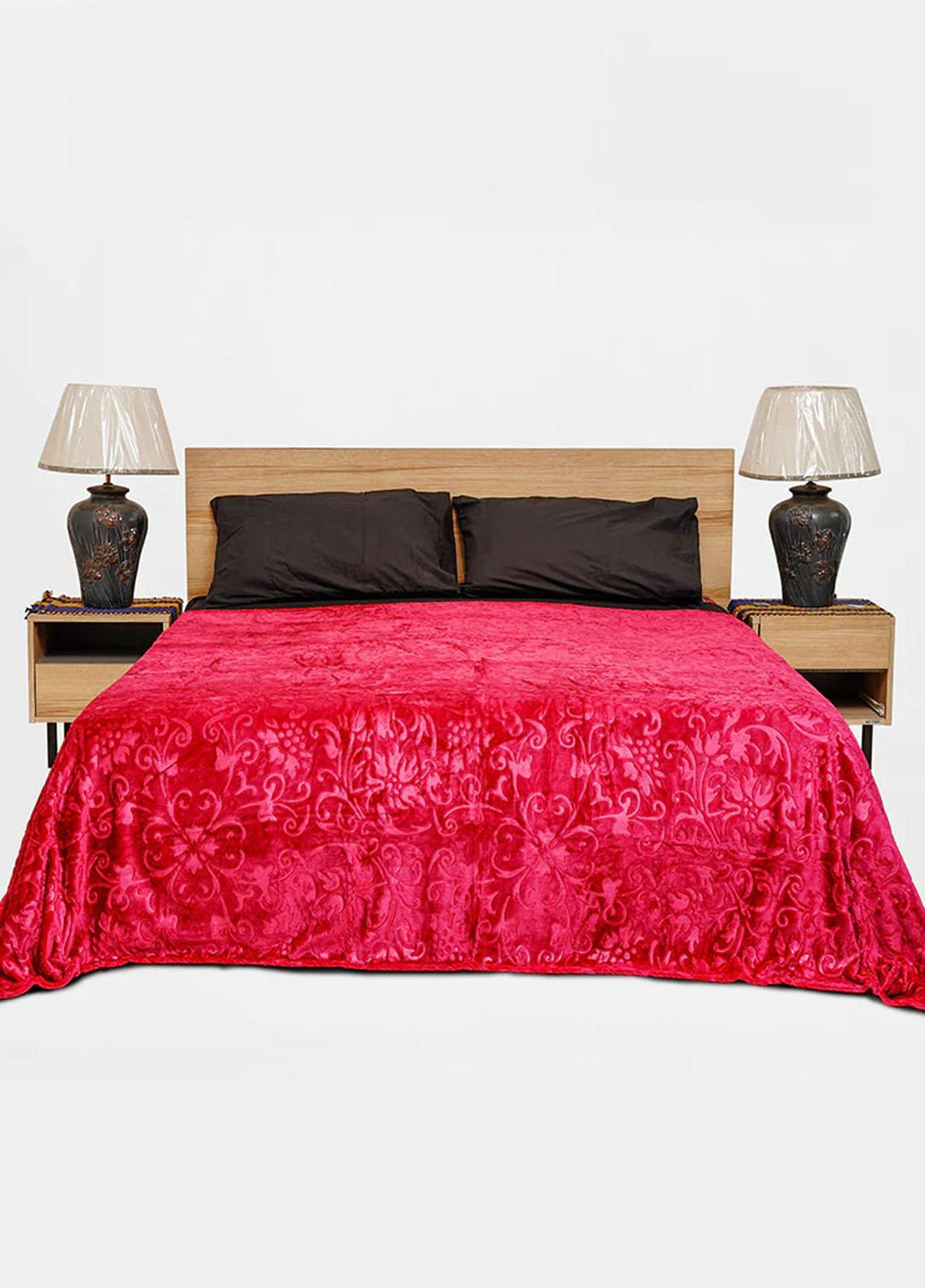 Plush Mink    Blanket Mansion AC Blanket Flannel Double Bed- Maroon - Plush Mink Blankets & Bed Sets