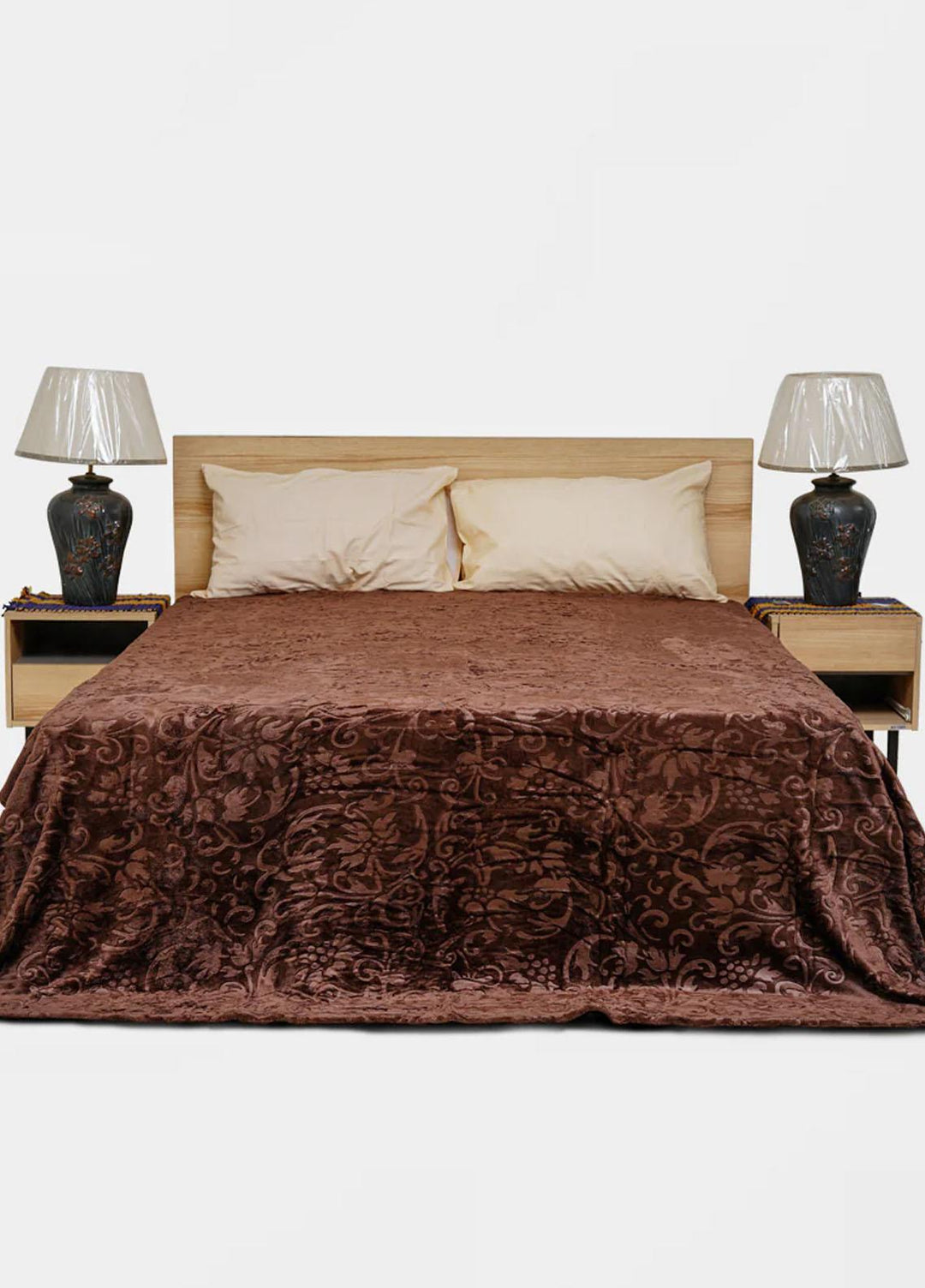 Plush Mink    Blanket Mansion Flannel Double Bed Blanket - Brown - Plush Mink Blankets & Bed Sets