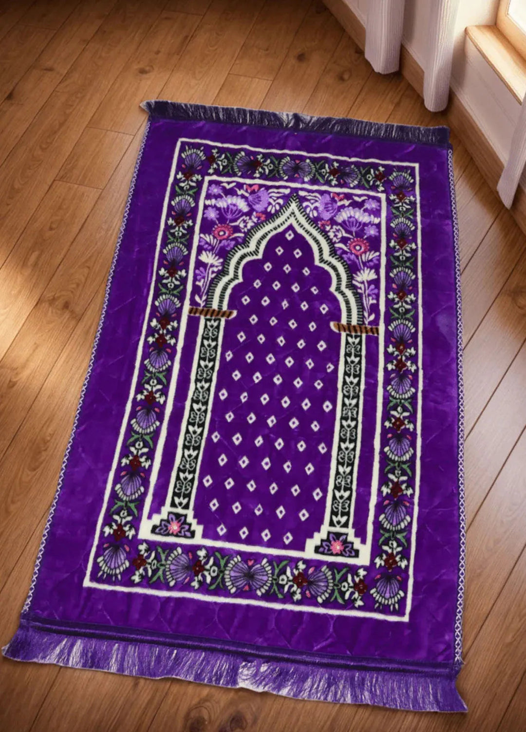 Plush Mink Mughal Plus Cloudy Prayer Mat Purple