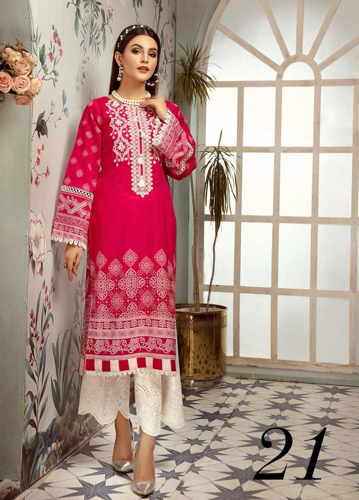 Plush By Riaz Arts Embroidered Lawn  Unstitched Kurties RA21P 21 - Premium Collection