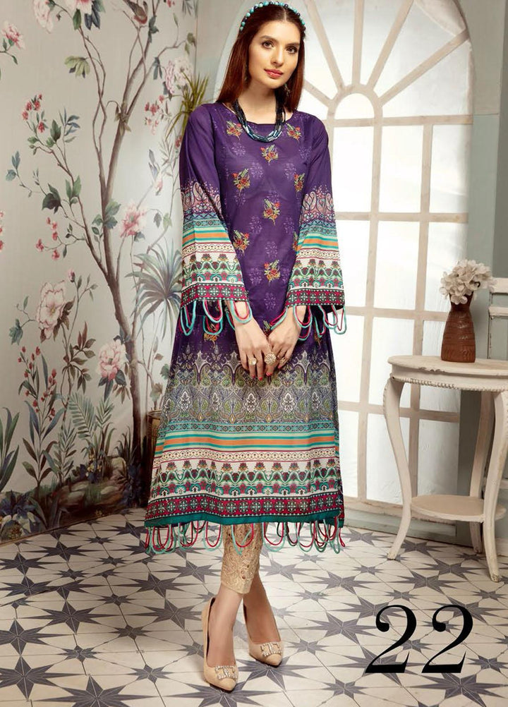 Plush By Riaz Arts Embroidered Lawn  Unstitched Kurties RA21P 22 - Premium Collection