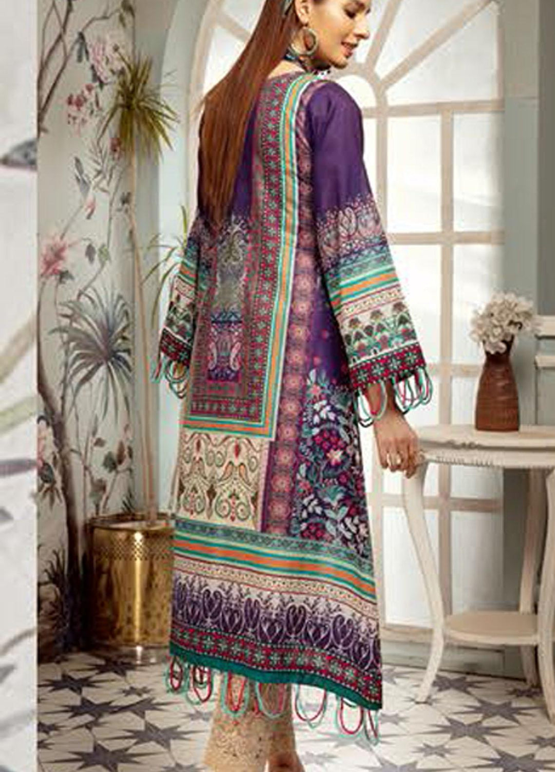 Plush By Riaz Arts Embroidered Lawn  Unstitched Kurties RA21P 22 - Premium Collection