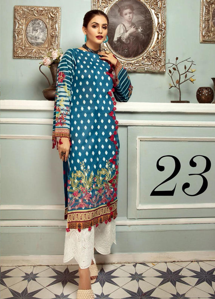 Plush By Riaz Arts Embroidered Lawn  Unstitched Kurties RA21P 23 - Premium Collection