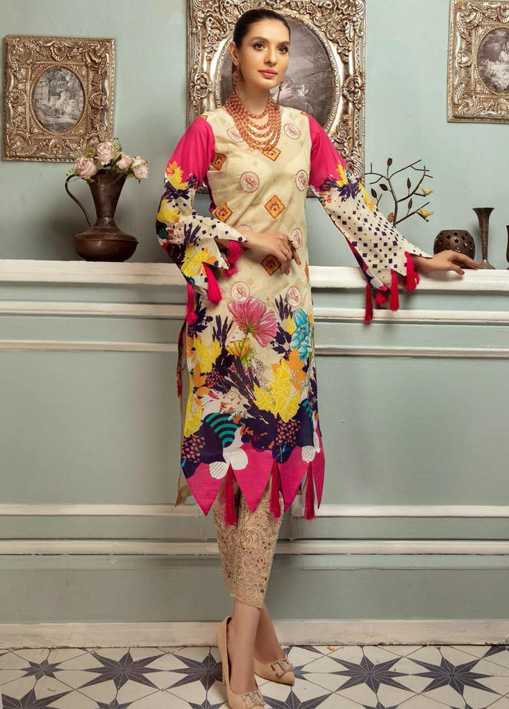 Plush By Riaz Arts Embroidered Lawn  Unstitched Kurties RA21P 24 - Premium Collection