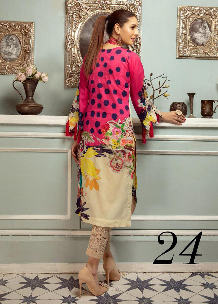 Plush By Riaz Arts Embroidered Lawn  Unstitched Kurties RA21P 24 - Premium Collection