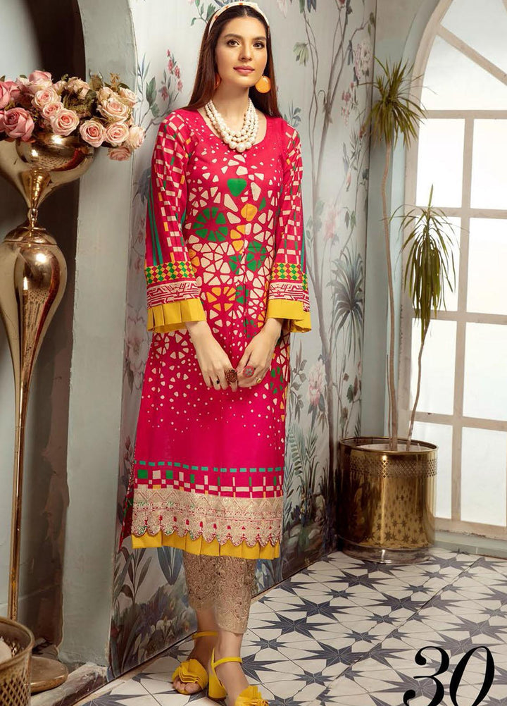 Plush By Riaz Arts Embroidered Lawn  Unstitched Kurties RA21P 30 - Premium Collection