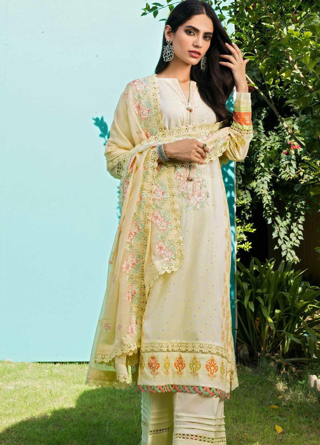Gul Ahmed Embroidered  Suits Unstitched 3 Piece GA22CM PM-22076 - Festive Collection