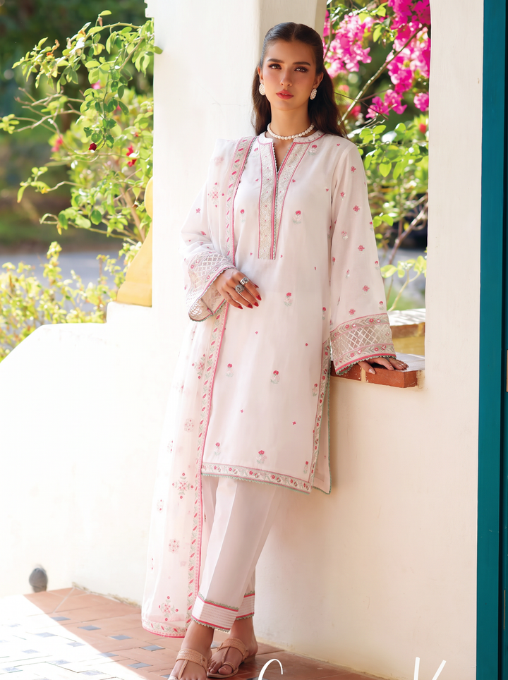 La Elise Women RTW Embroidered Khaddi Net 3 Piece Suit 0001404 Muge - Casual Collection