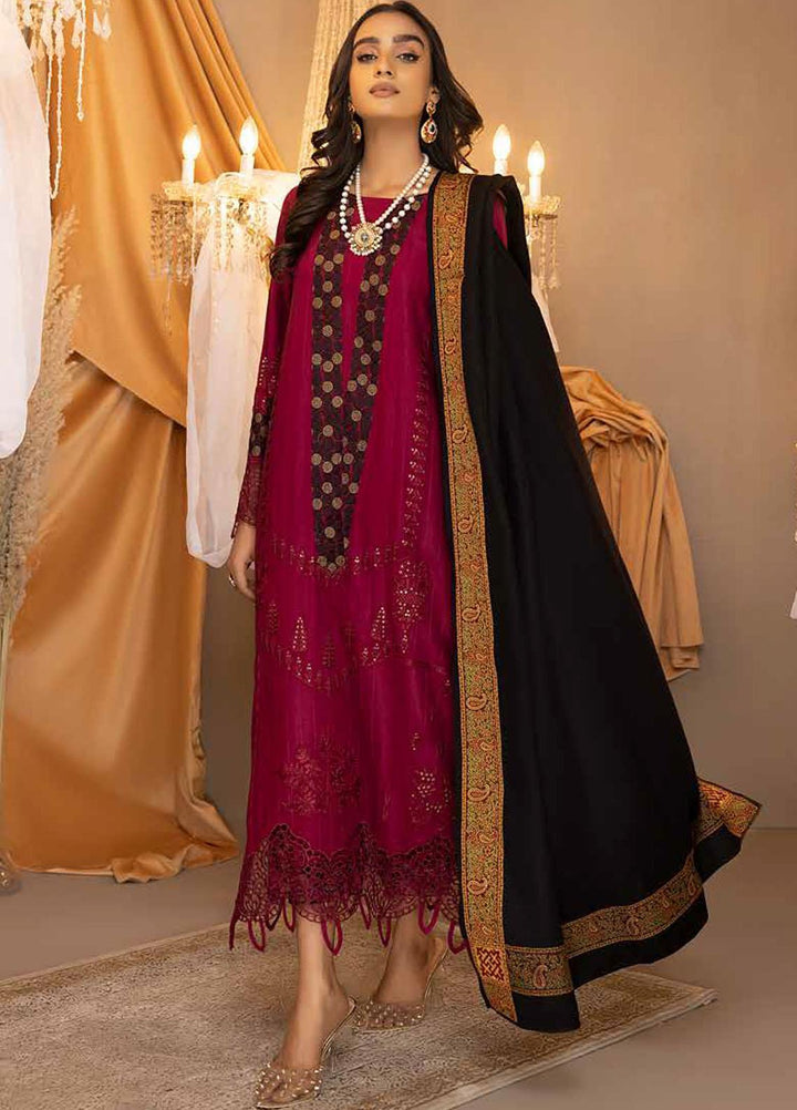 Posheema By Charizma Embroidered Leather Peach Suits Unstitched 3 Piece CRZ22PS PS 01 - Winter Collection