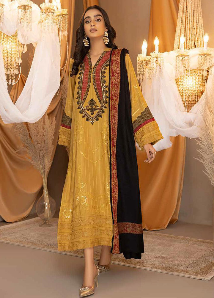 Posheema By Charizma Embroidered Leather Peach Suits Unstitched 3 Piece CRZ22PS PS 02 - Winter Collection