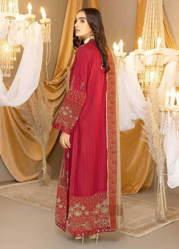 Posheema By Charizma Embroidered Leather Peach Suits Unstitched 3 Piece CRZ22PS PS 03 - Winter Collection