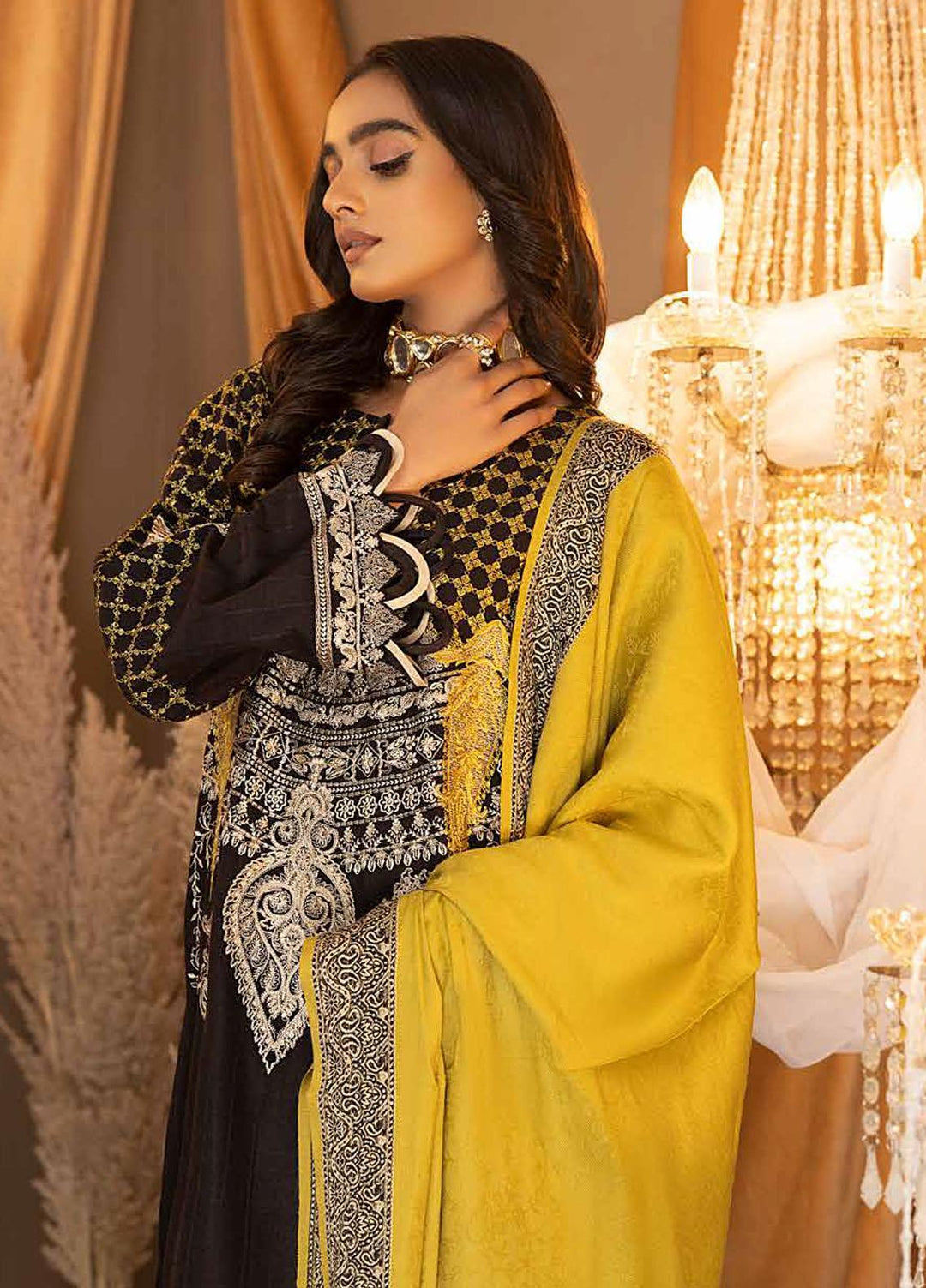 Posheema By Charizma Embroidered Leather Peach Suits Unstitched 3 Piece CRZ22PS PS 06 - Winter Collection