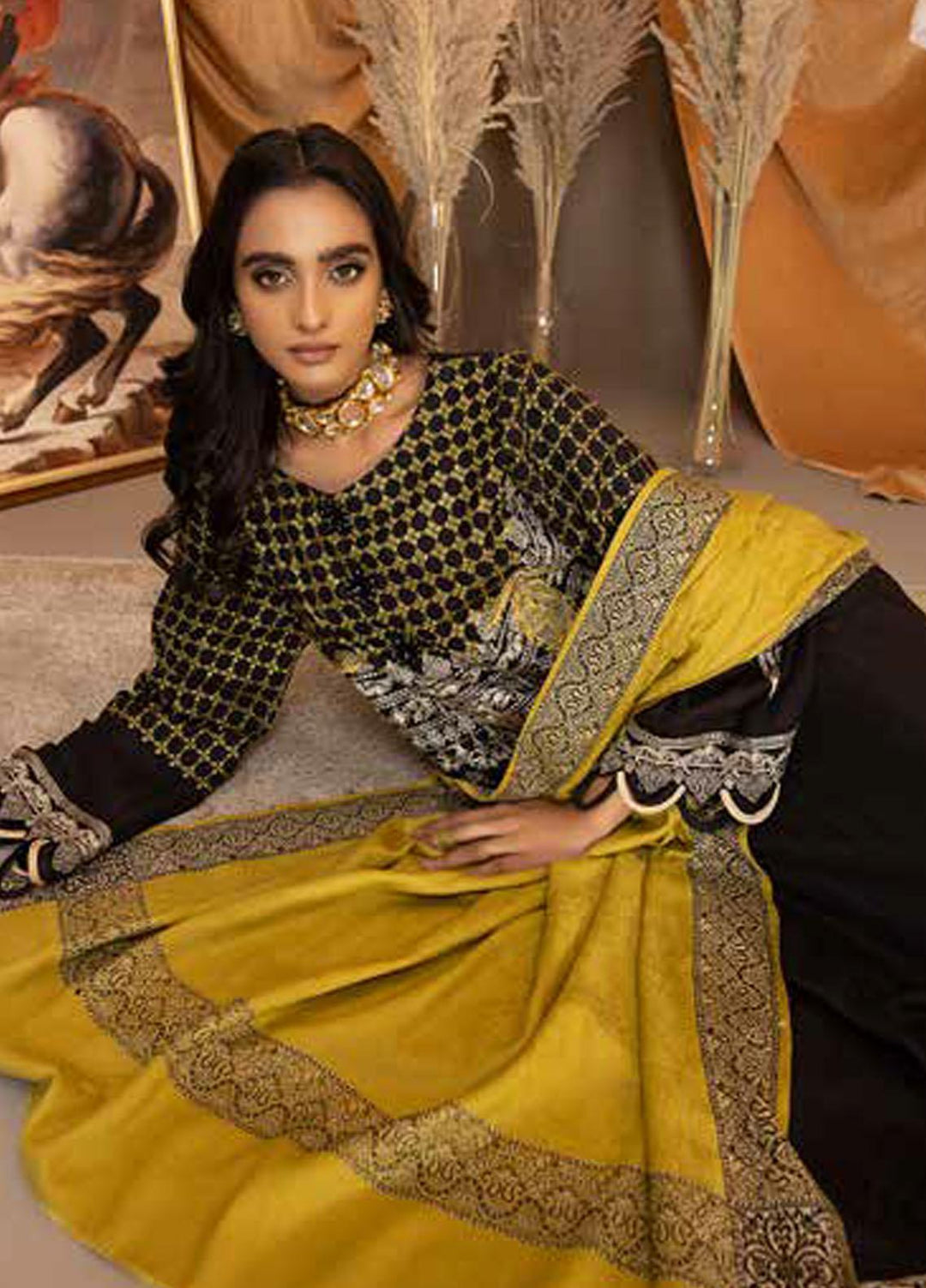 Posheema By Charizma Embroidered Leather Peach Suits Unstitched 3 Piece CRZ22PS PS 06 - Winter Collection