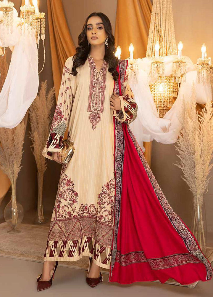 Posheema By Charizma Embroidered Leather Peach Suits Unstitched 3 Piece CRZ22PS PS 09 - Winter Collection