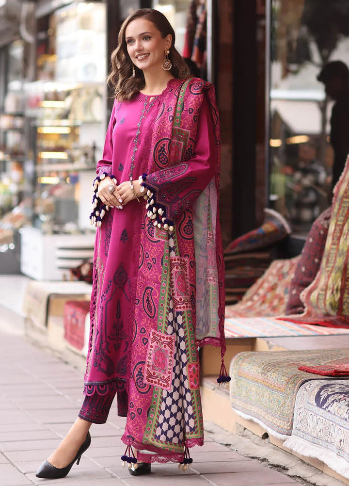 Poshima by Charizma Embroidered Leather Peach Suit Unstitched 3 Piece PS4-02 - Winter Collection