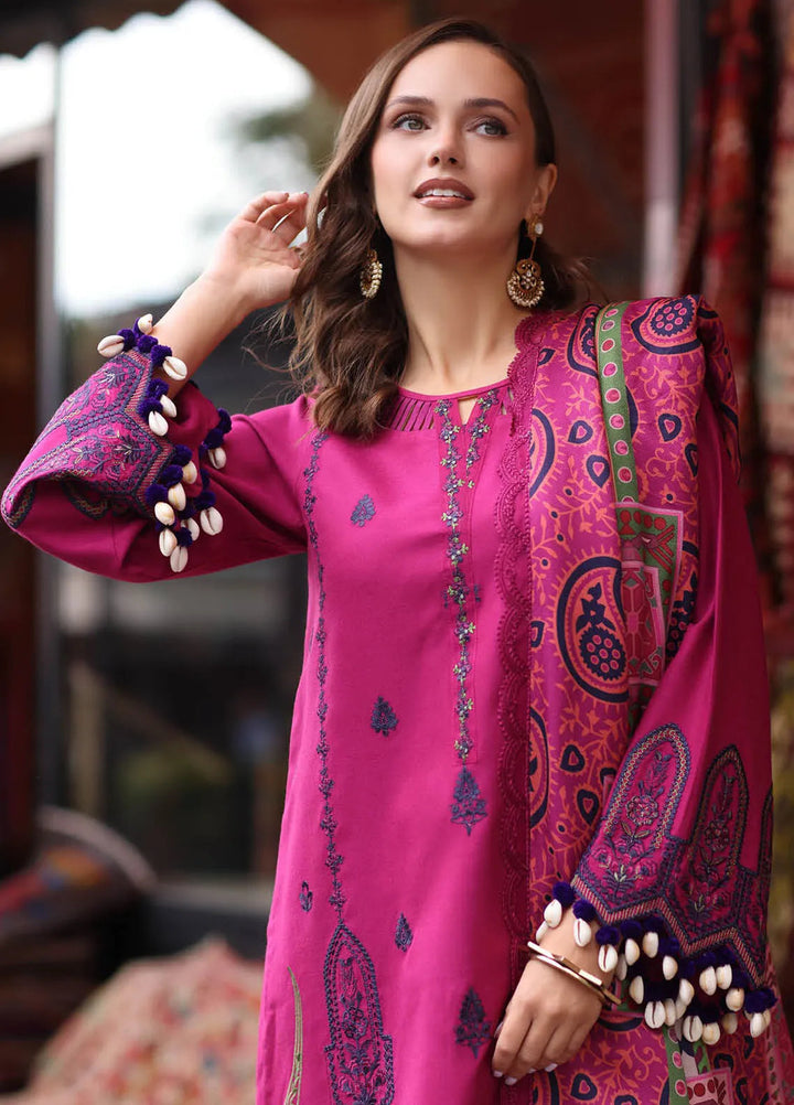 Poshima by Charizma Embroidered Leather Peach Suit Unstitched 3 Piece PS4-02 - Winter Collection