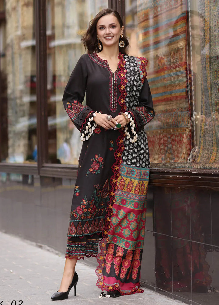 Poshima by Charizma Embroidered Leather Peach Suit Unstitched 3 Piece PS4-03 - Winter Collection