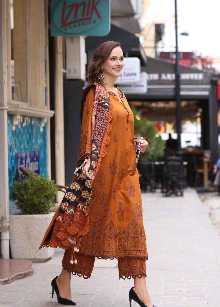 Poshima by Charizma Embroidered Leather Peach Suit Unstitched 3 Piece PS4-04 - Winter Collection