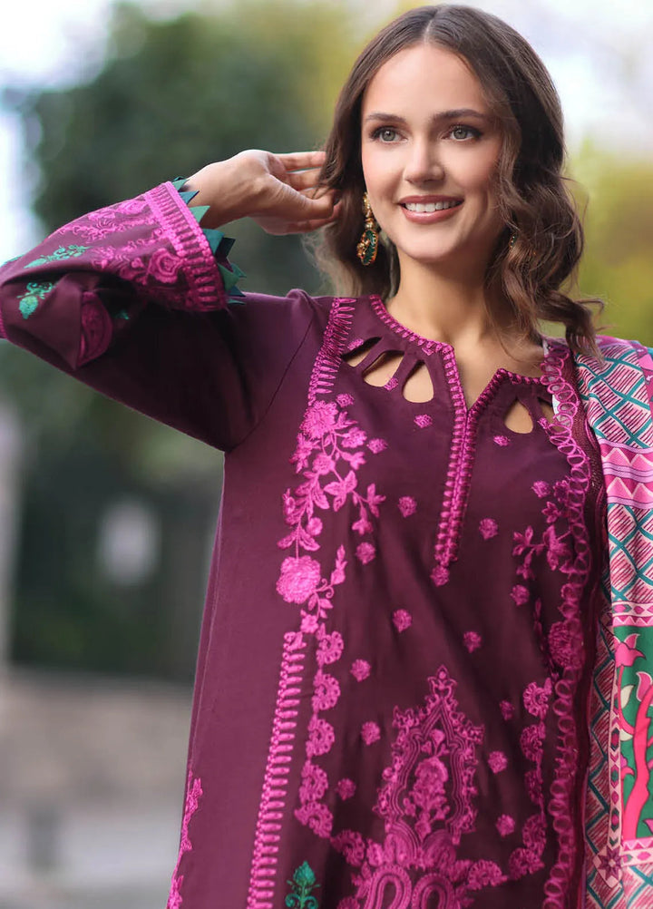 Poshima by Charizma Embroidered Leather Peach Suit Unstitched 3 Piece PS4-05 - Winter Collection