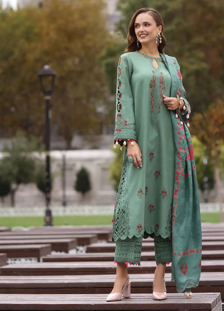 Poshima by Charizma Embroidered Leather Peach Suit Unstitched 3 Piece PS4-06 - Winter Collection