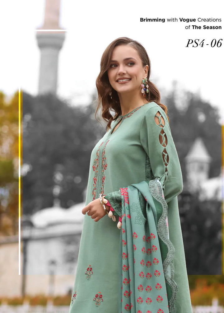 Poshima by Charizma Embroidered Leather Peach Suit Unstitched 3 Piece PS4-06 - Winter Collection