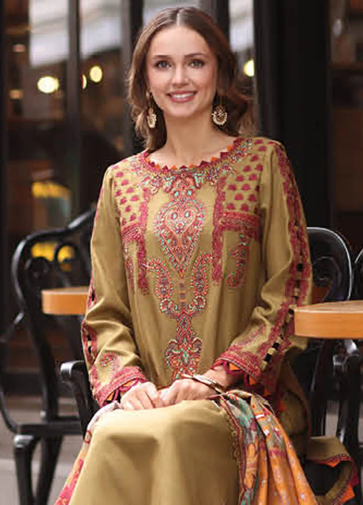 Poshima by Charizma Embroidered Leather Peach Suit Unstitched 3 Piece PS4-08 - Winter Collection