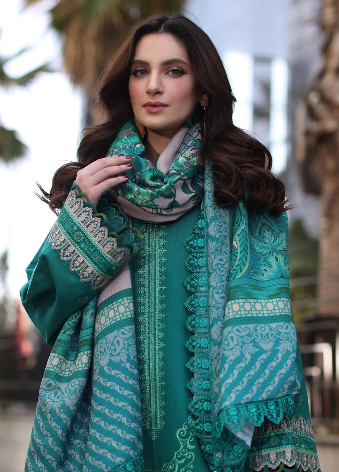 Poshima by Charizma Embroidered Leather Peach Suits Unstitched 3 Piece CRZ24PS PS4-11 - Winter Collection