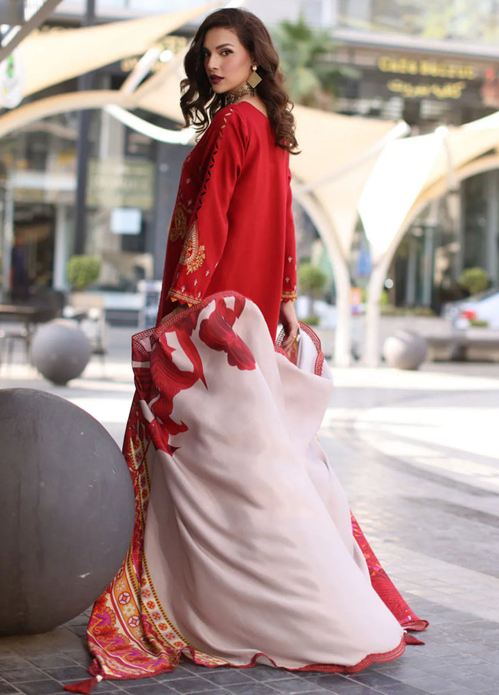 Poshima by Charizma Embroidered Leather Peach Suits Unstitched 3 Piece CRZ24PS PS4-13 - Winter Collection