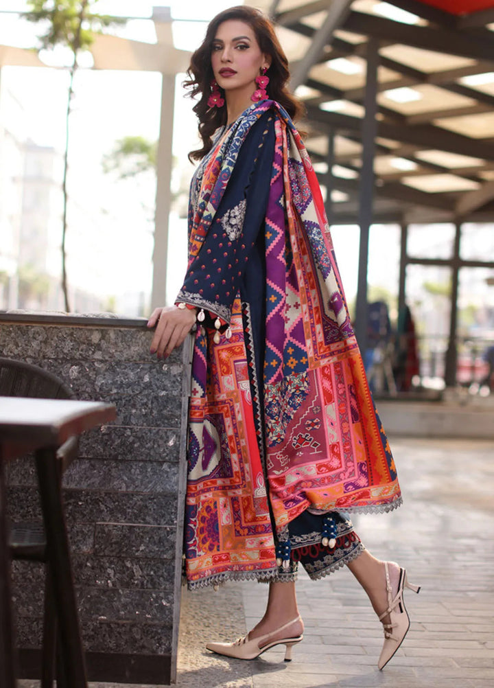 Poshima by Charizma Embroidered Leather Peach Suits Unstitched 3 Piece CRZ24PS PS4-14 - Winter Collection