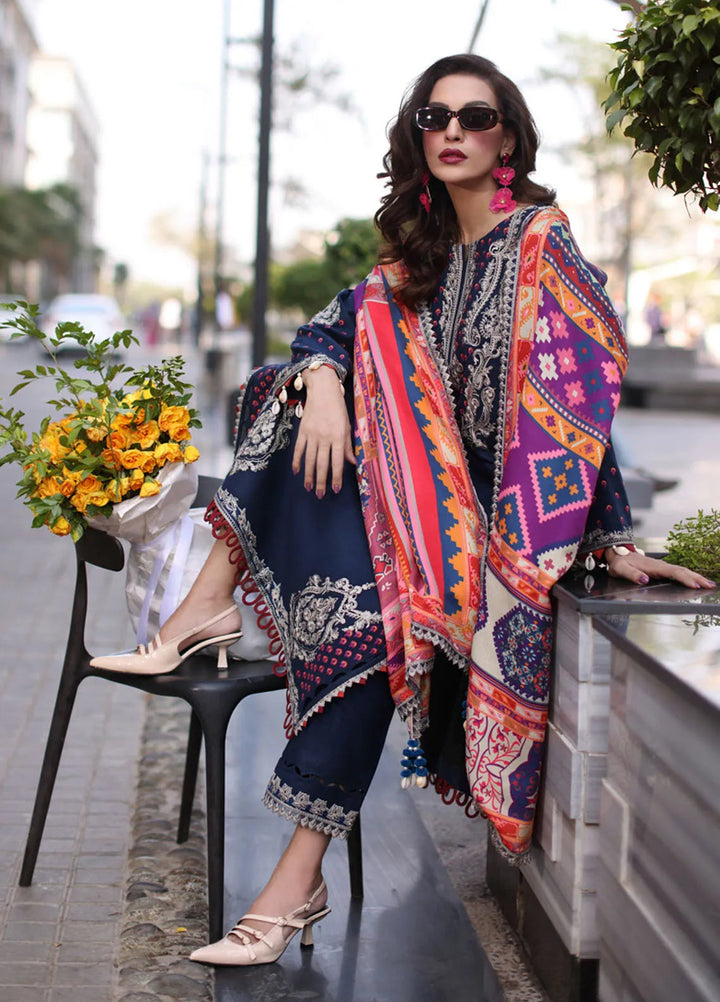 Poshima by Charizma Embroidered Leather Peach Suits Unstitched 3 Piece CRZ24PS PS4-14 - Winter Collection