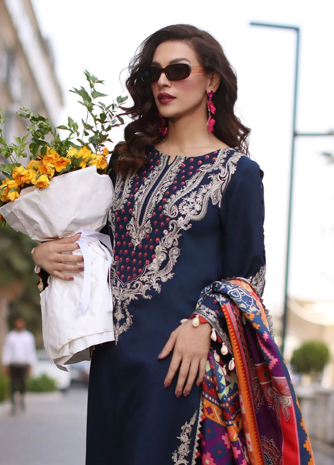 Poshima by Charizma Embroidered Leather Peach Suits Unstitched 3 Piece CRZ24PS PS4-14 - Winter Collection