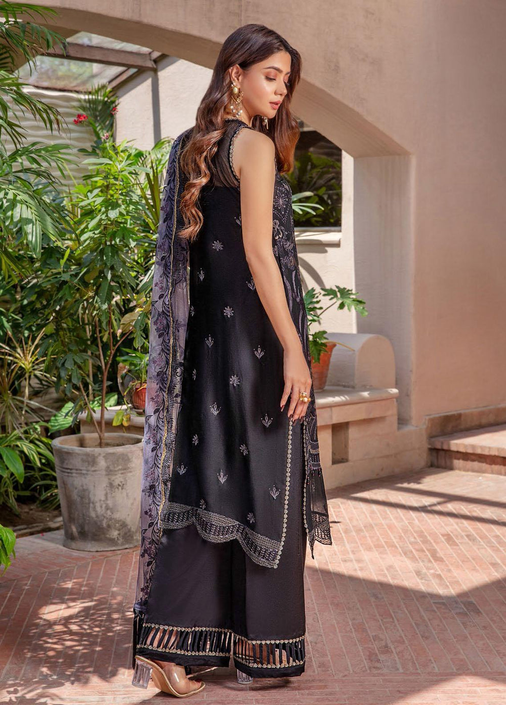 Preesha By Humdum Embroidered Chiffon Suits Unstitched 3 Piece HD22P 01 - Luxury Collection